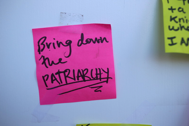 Bring down the patriarchy sticky note